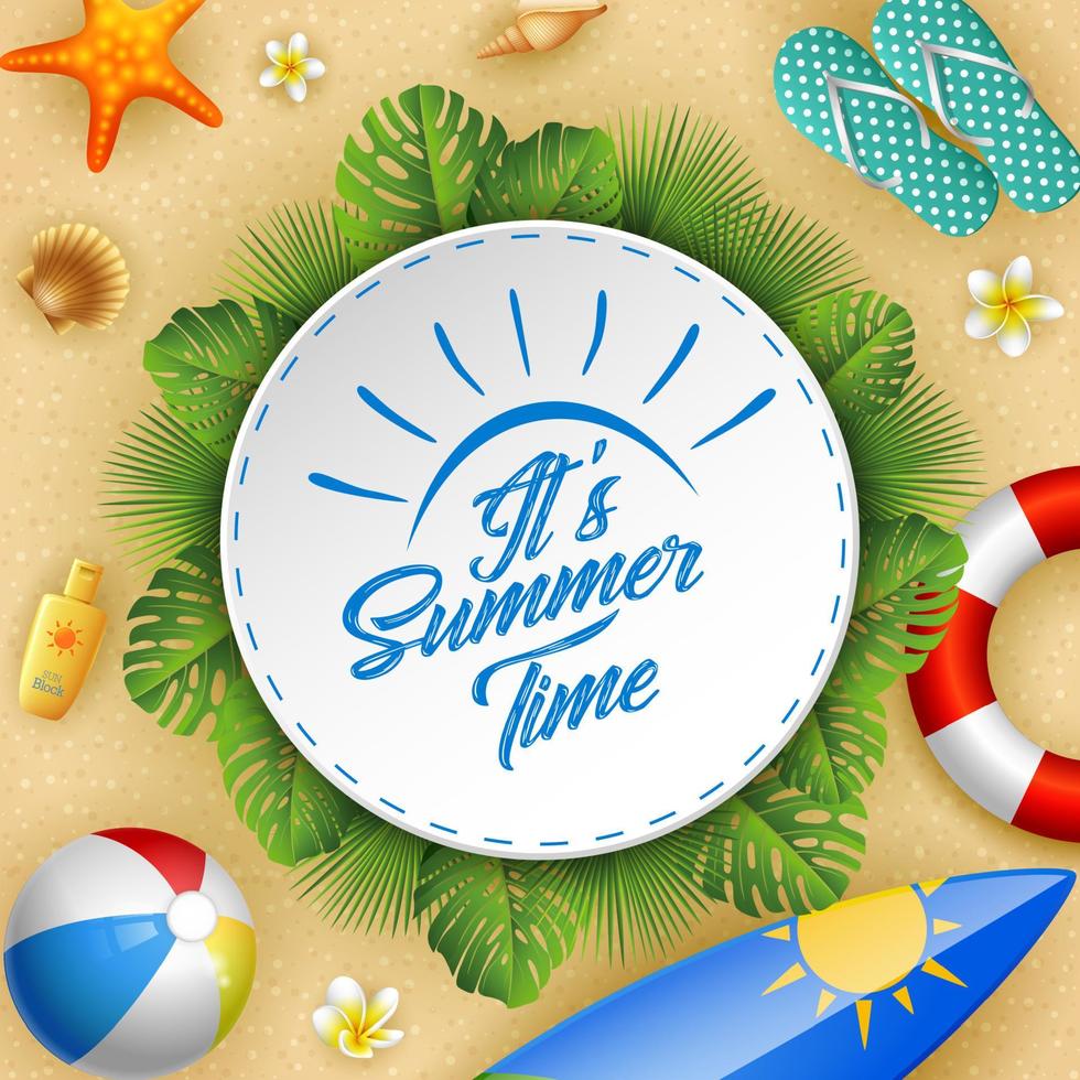 Summer beach background vector