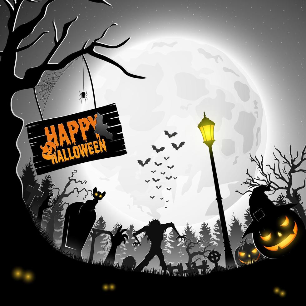 Cartoon halloween background vector