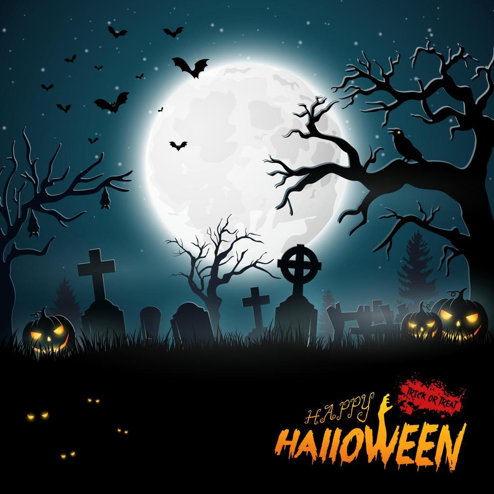 fondo de halloween de dibujos animados vector