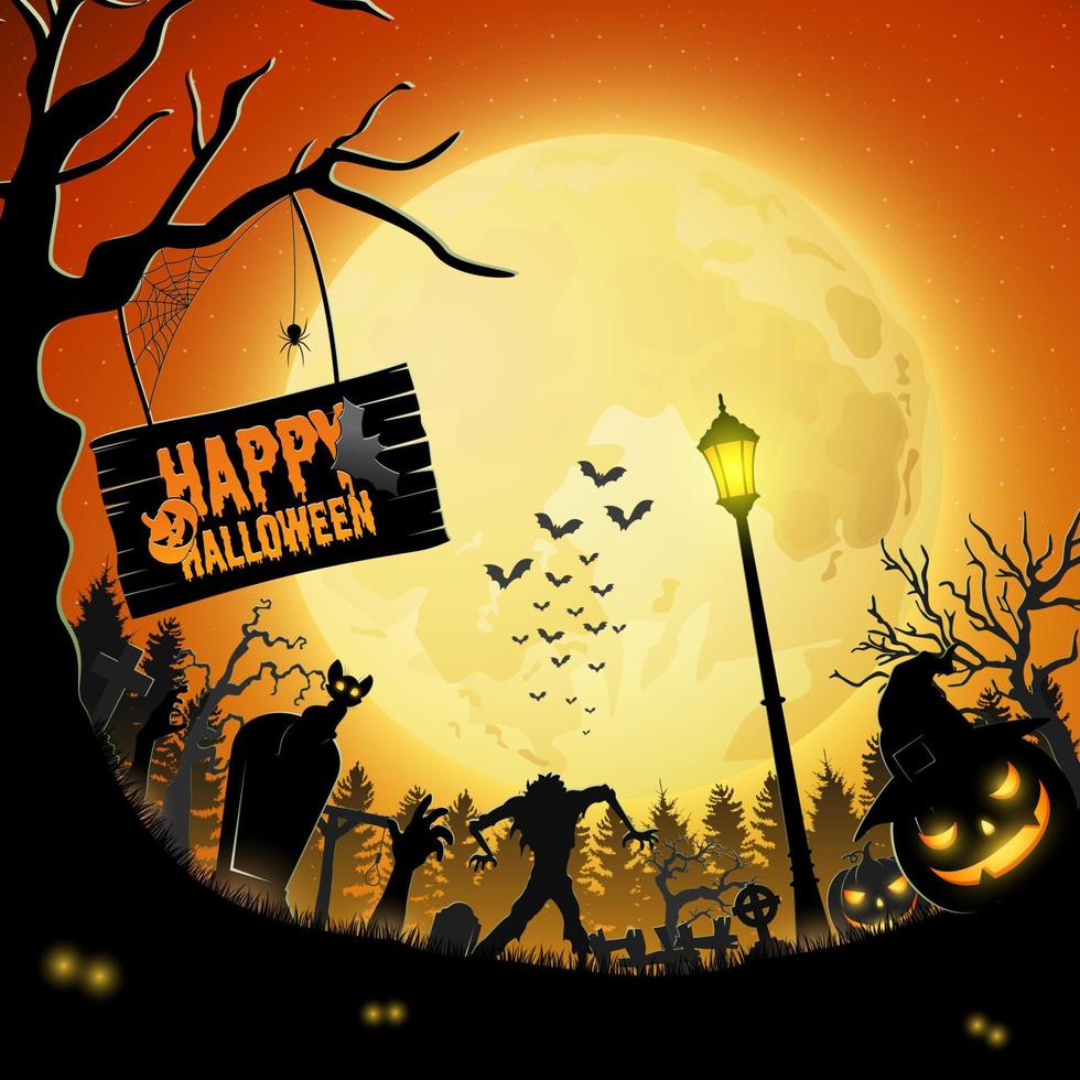 Cartoon halloween background vector