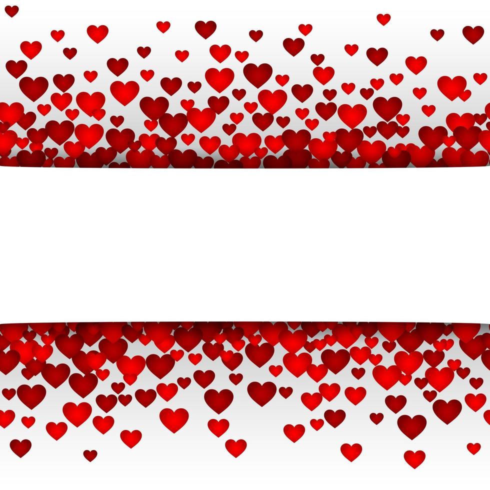 Valentine's day background with red hearts vector