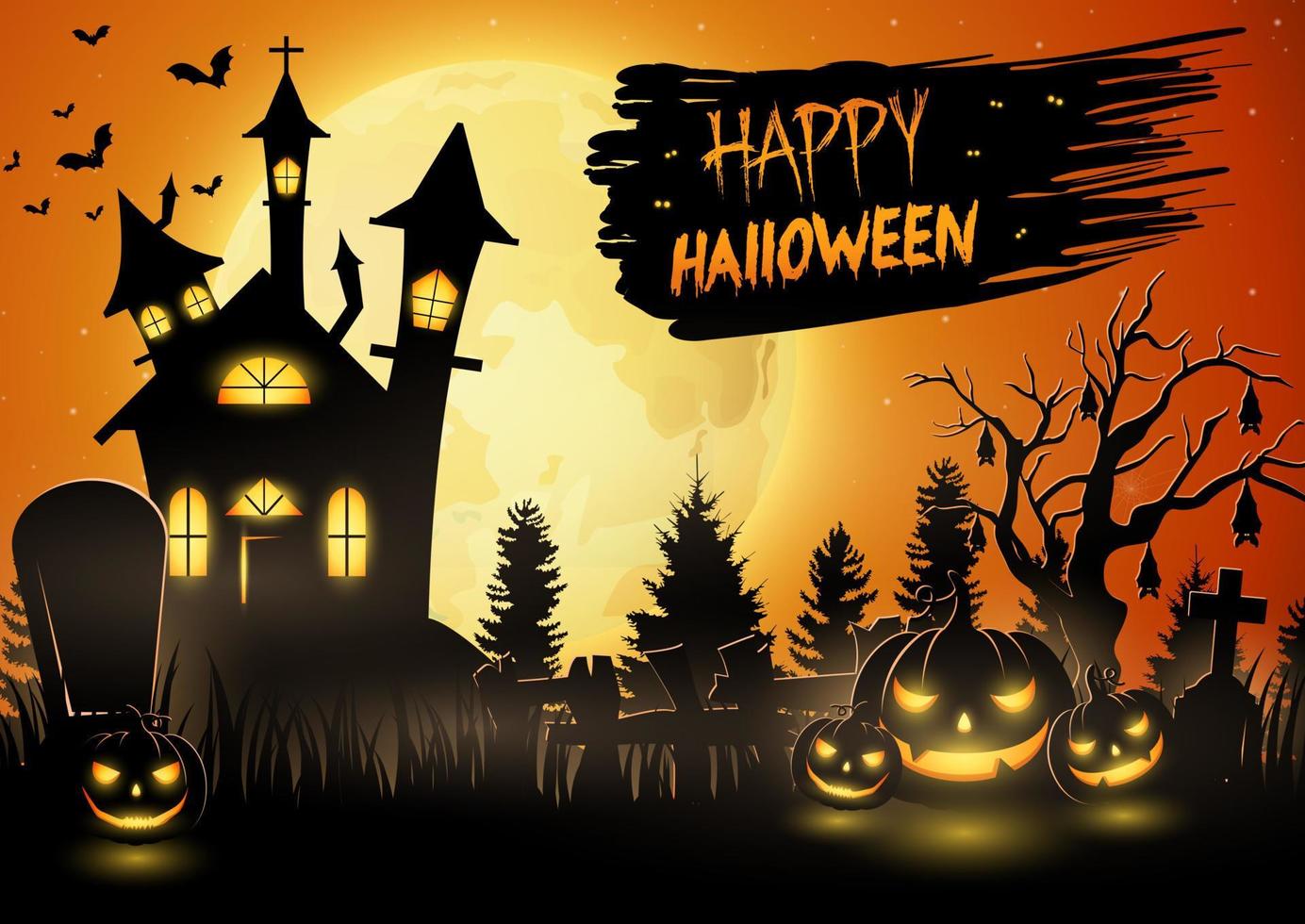 Cartoon halloween background vector