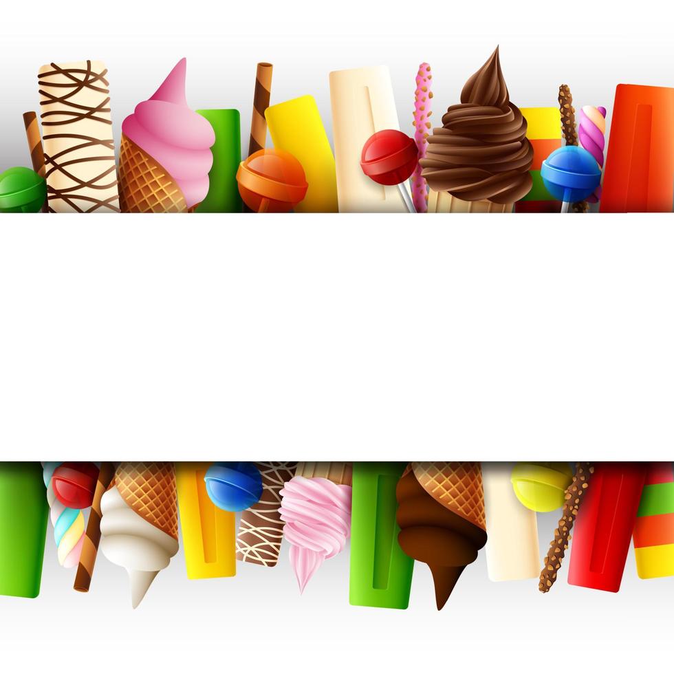 Different sweet food round frame vector