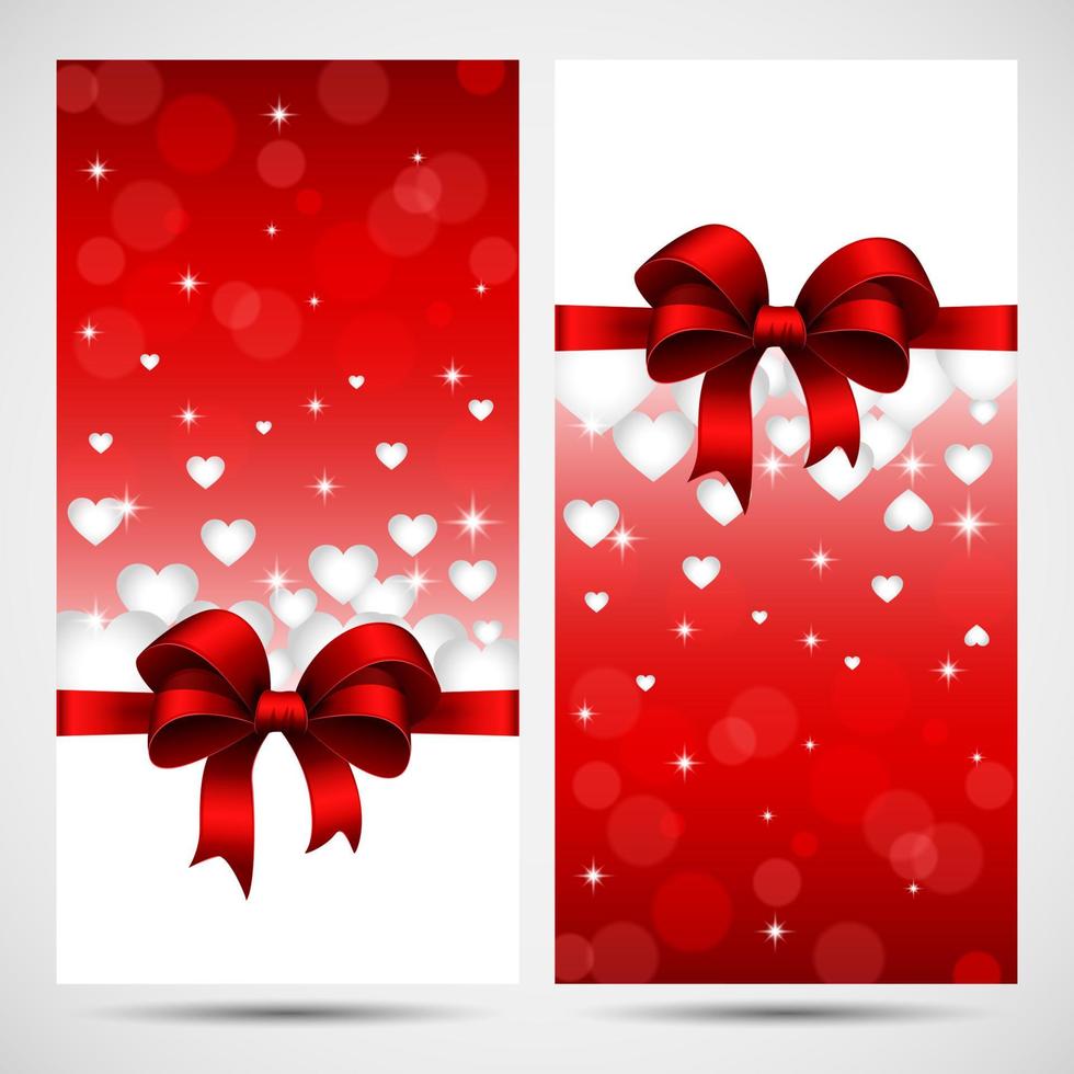 tarjeta de felicitación del día de san valentín con corazón recortado, cinta sobre fondo adornado de dos colores. vector