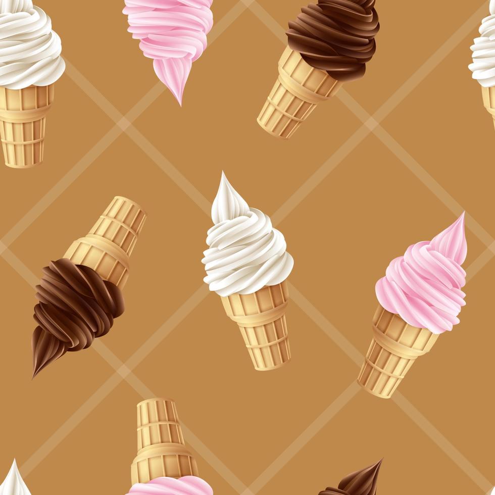 Different type of Ice cream background vector