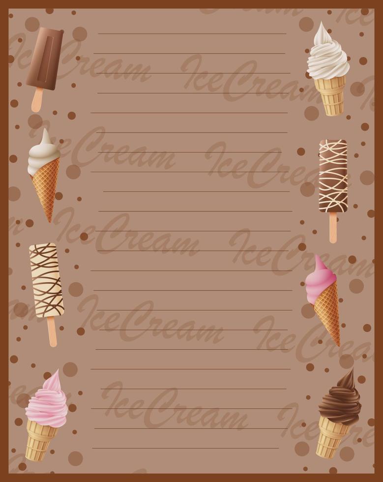 fondo de marco dulce de helado vector