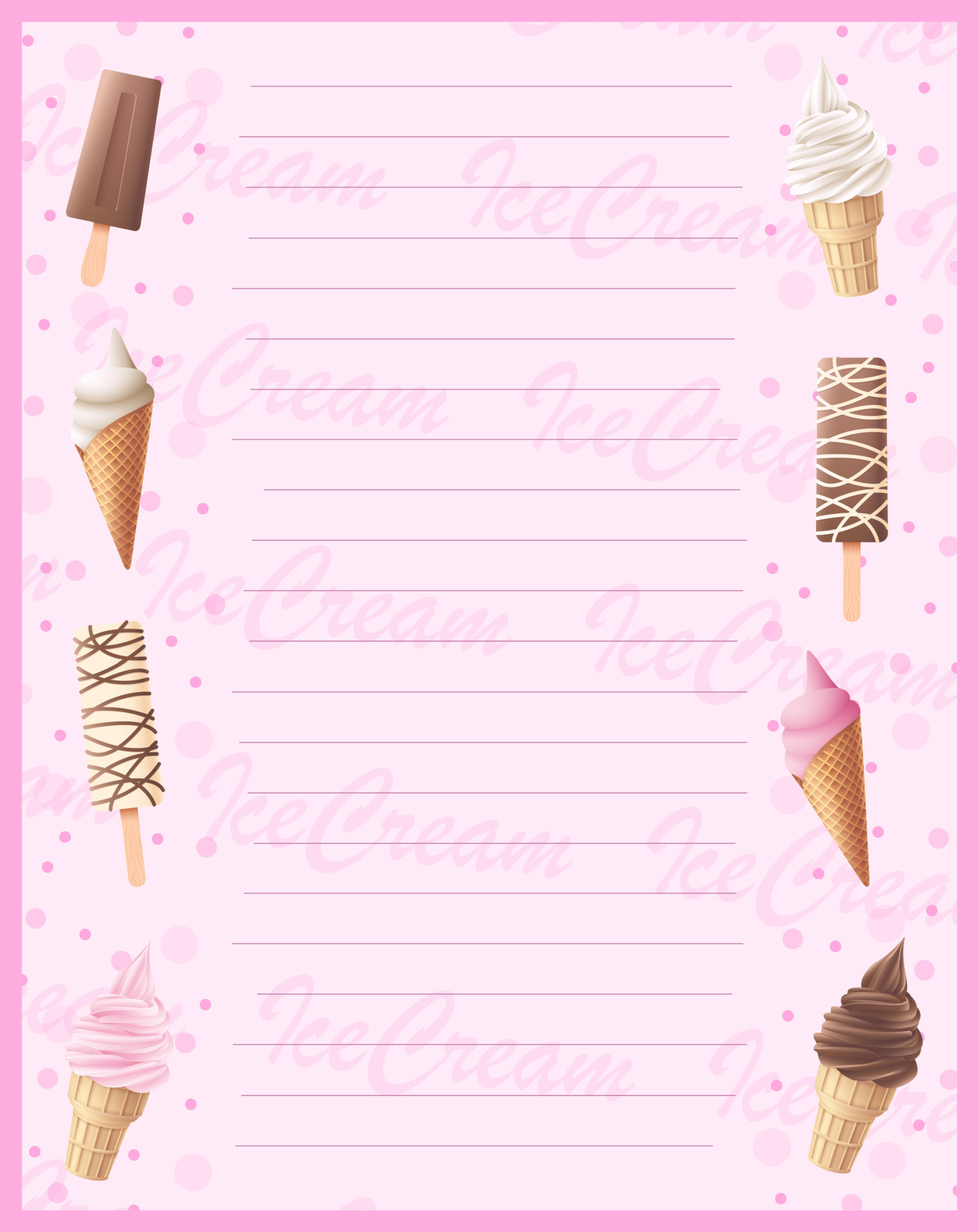 Ice cream sweet frame background 11062366 Vector Art at Vecteezy