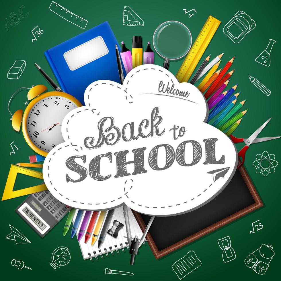 Back to school background vector