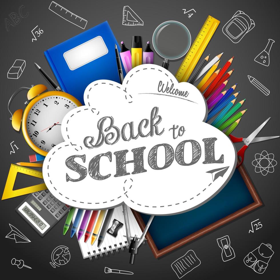 Back to school background vector