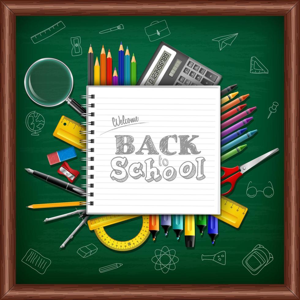 Back to school background vector