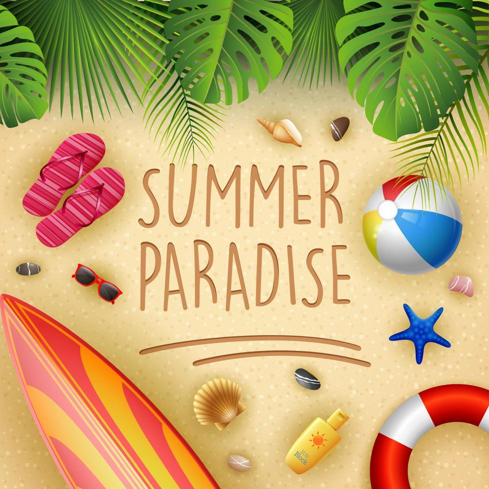Summer beach background vector