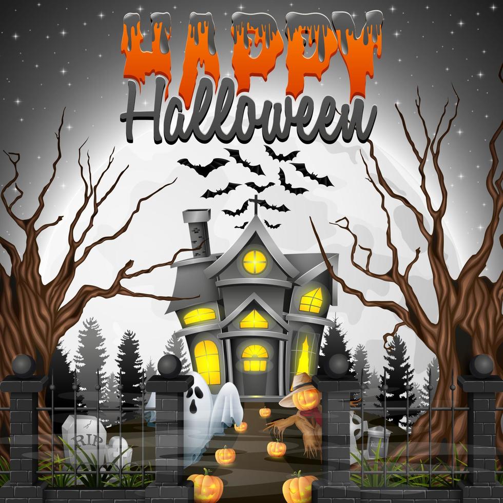 Cartoon halloween background vector
