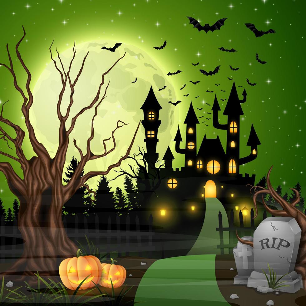 Cartoon halloween background vector
