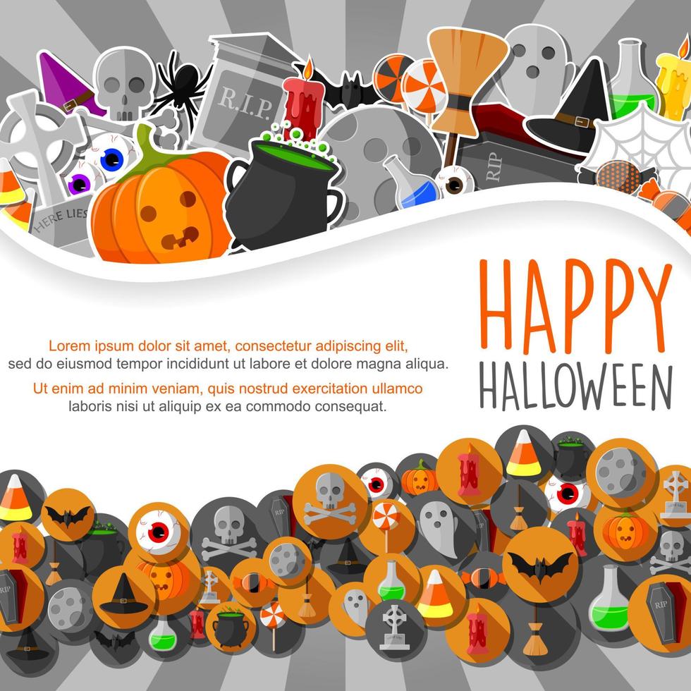 fondo de halloween de dibujos animados vector