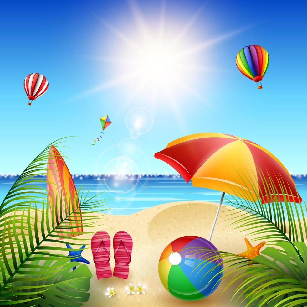 Summer beach background vector