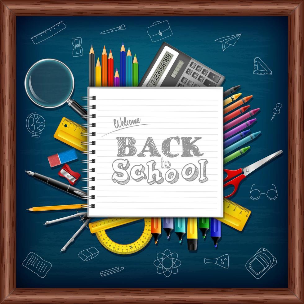 Back to school background vector