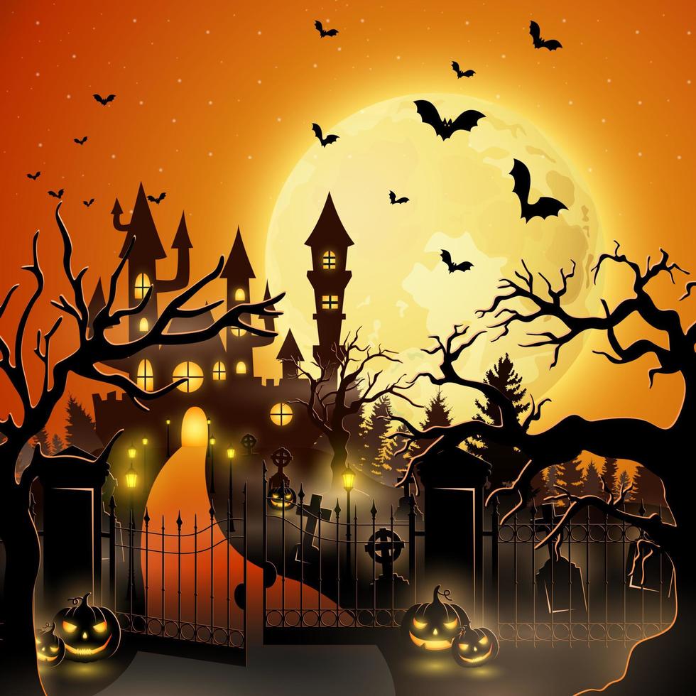 Cartoon halloween background vector