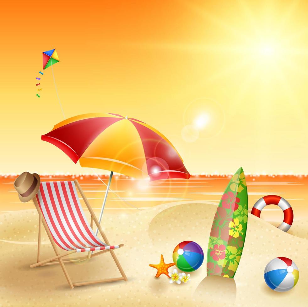 Summer beach background vector