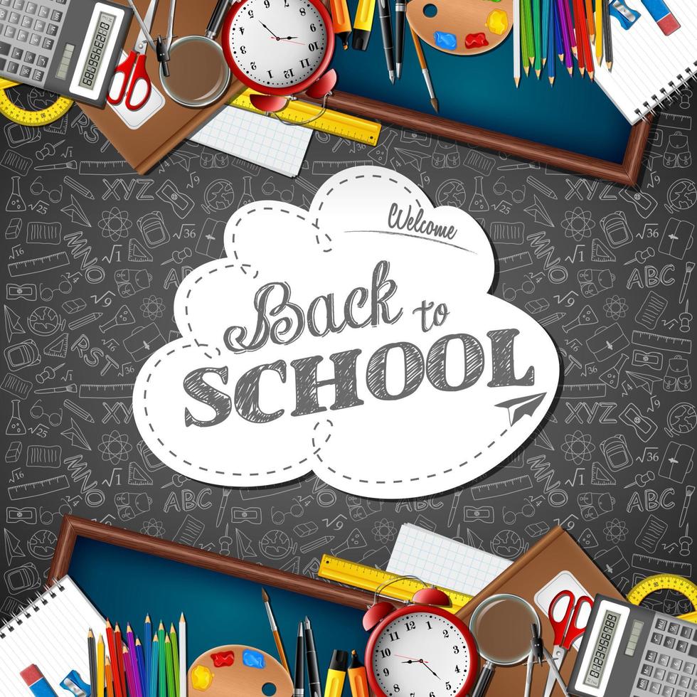 Back to school background vector
