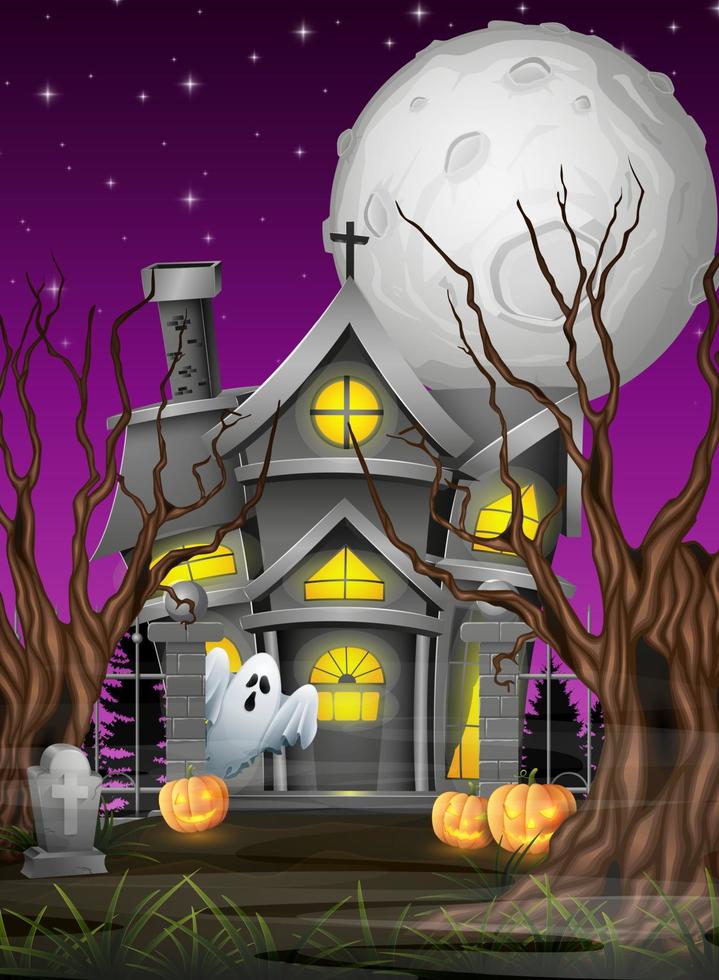 Cartoon halloween background vector