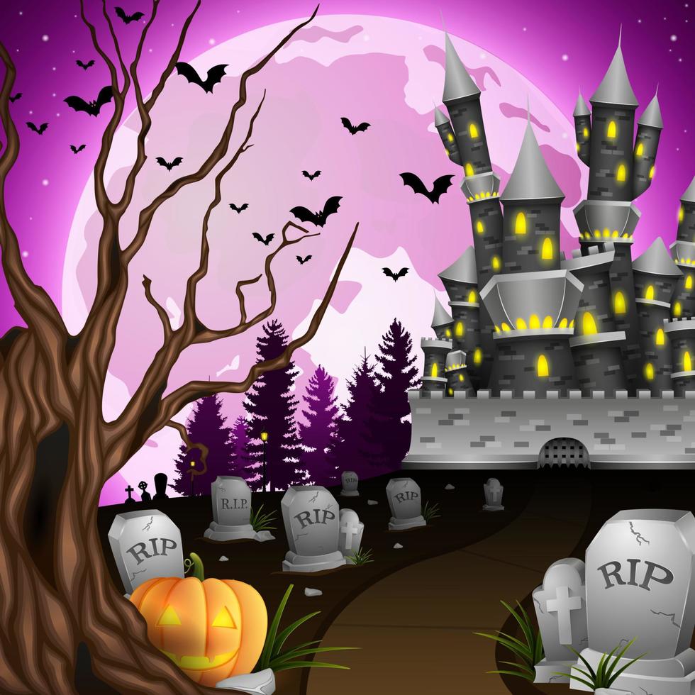 Cartoon halloween background vector