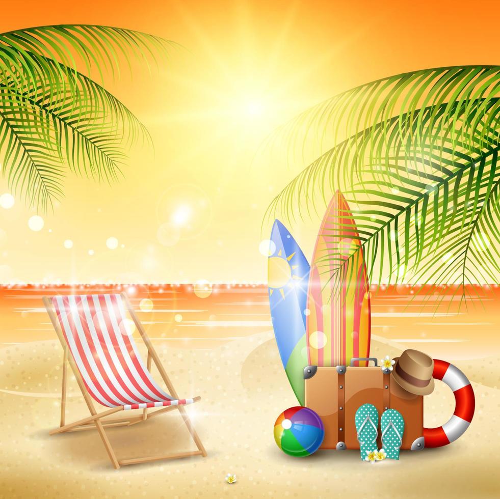 Summer beach background vector