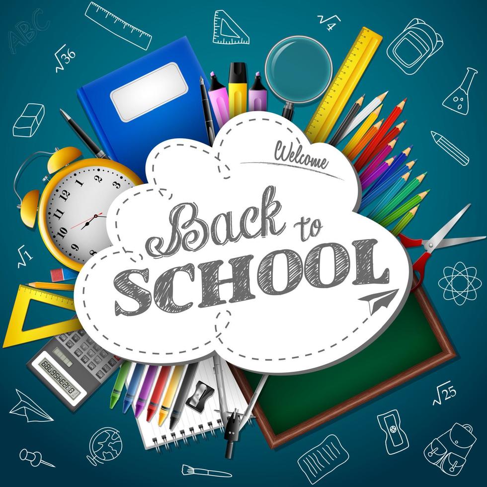 Back to school background vector