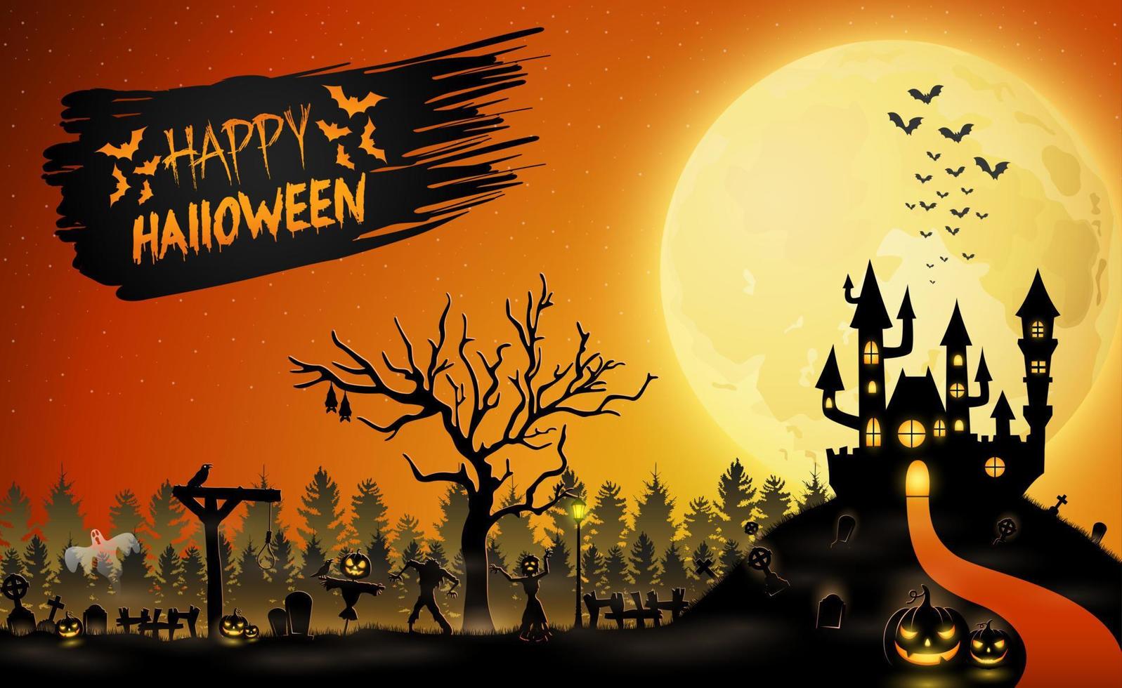 Cartoon halloween background vector