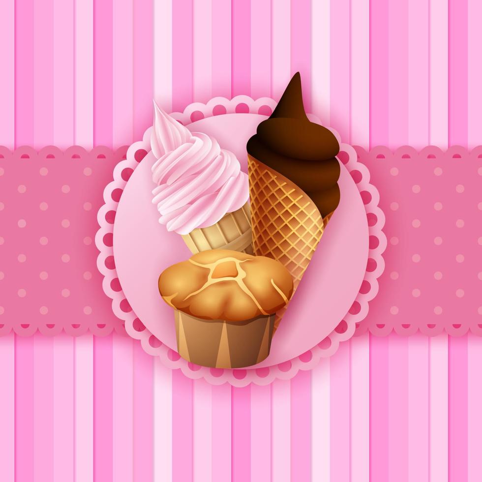 Dessert food background vector