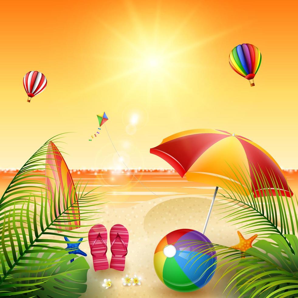 Summer beach background vector