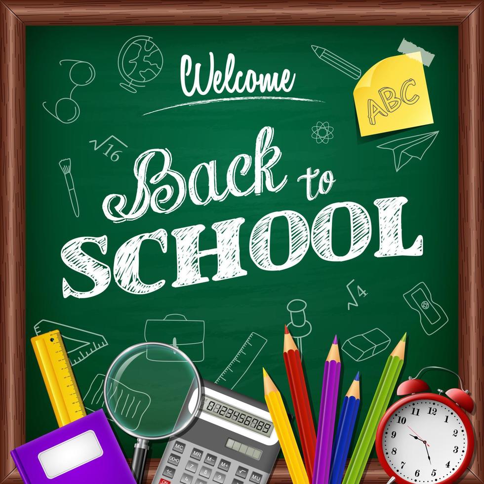 Back to school background vector