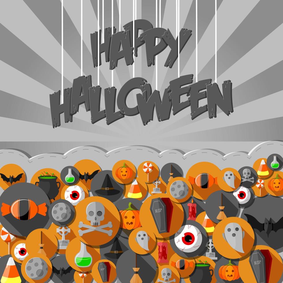 fondo de halloween de dibujos animados vector