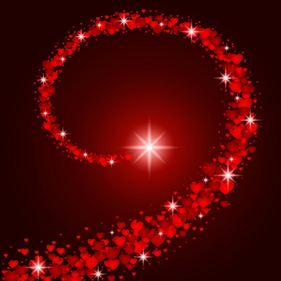 Valentine's day background with red hearts vector
