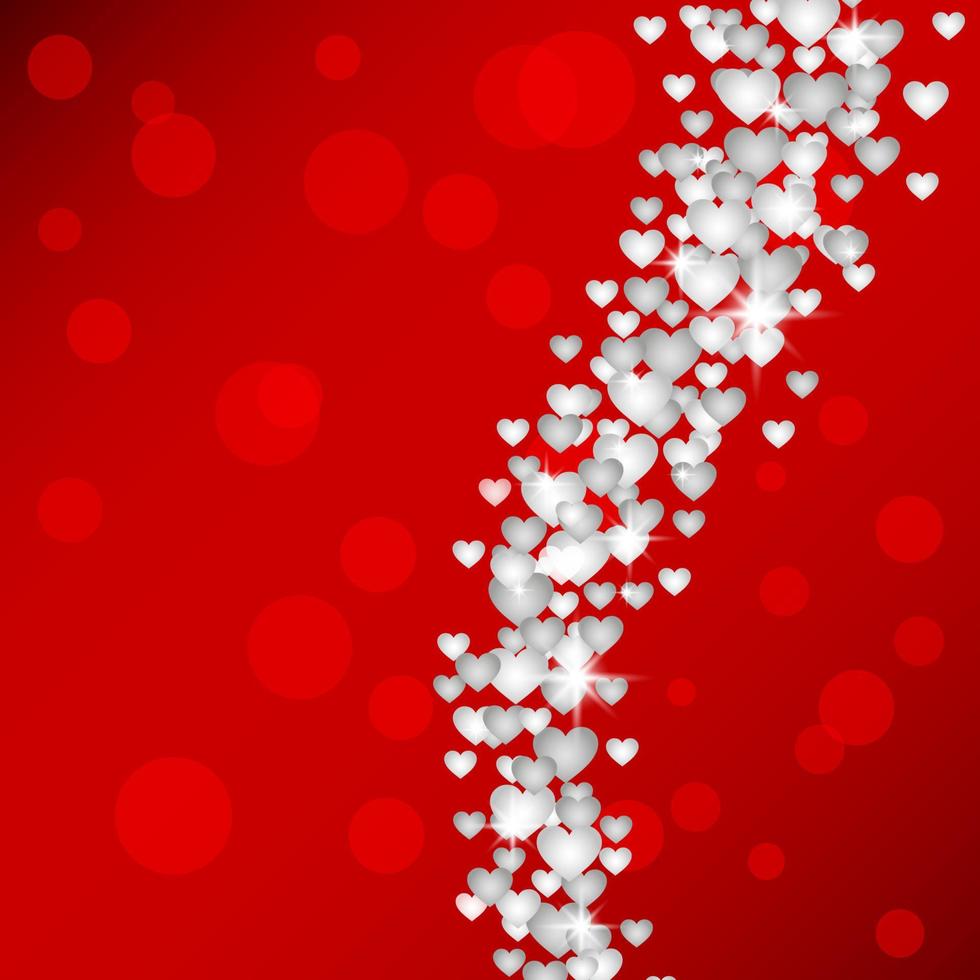 Valentine's day background with red hearts vector