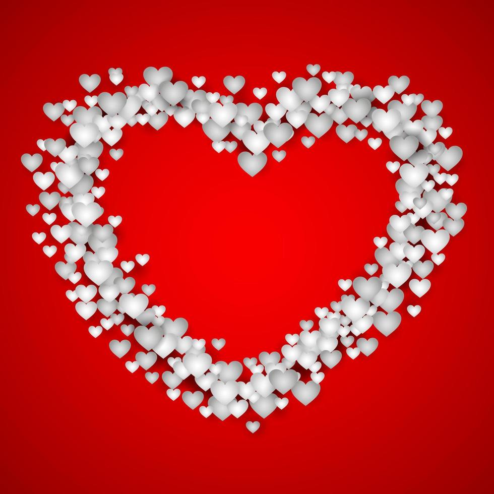 Valentine's day background with red hearts vector