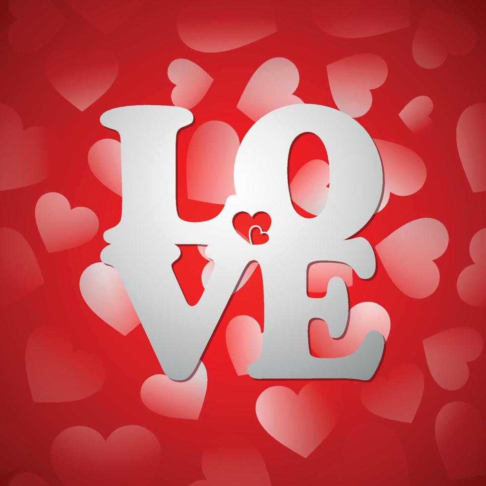 Valentine's day background with red hearts vector