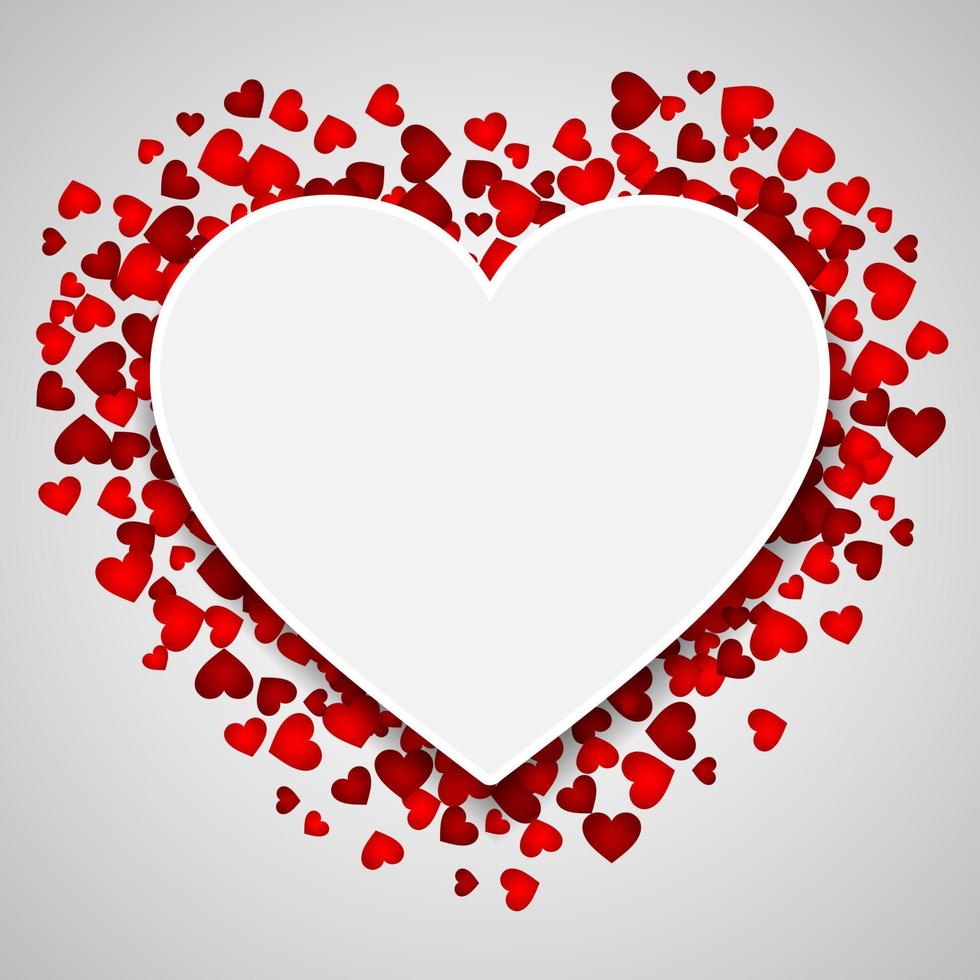 Valentine's day background with red hearts vector