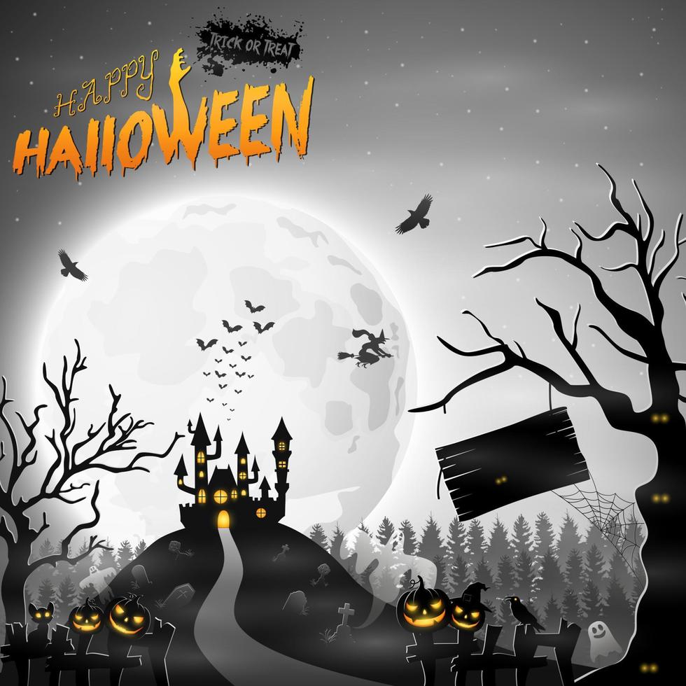 Cartoon halloween background vector