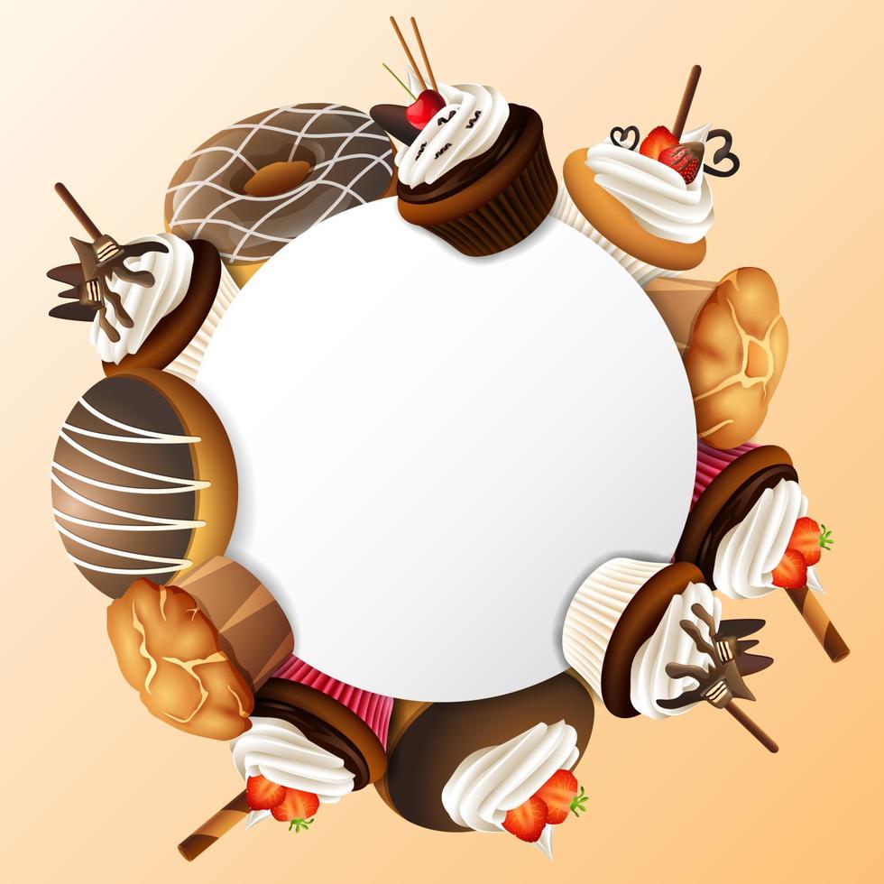 Sweet food Cupcake background vector