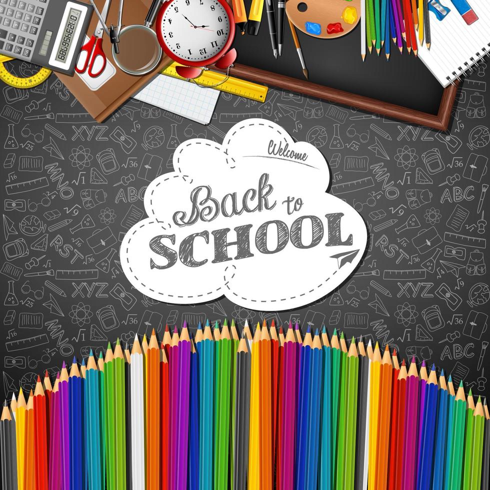 Back to school background vector