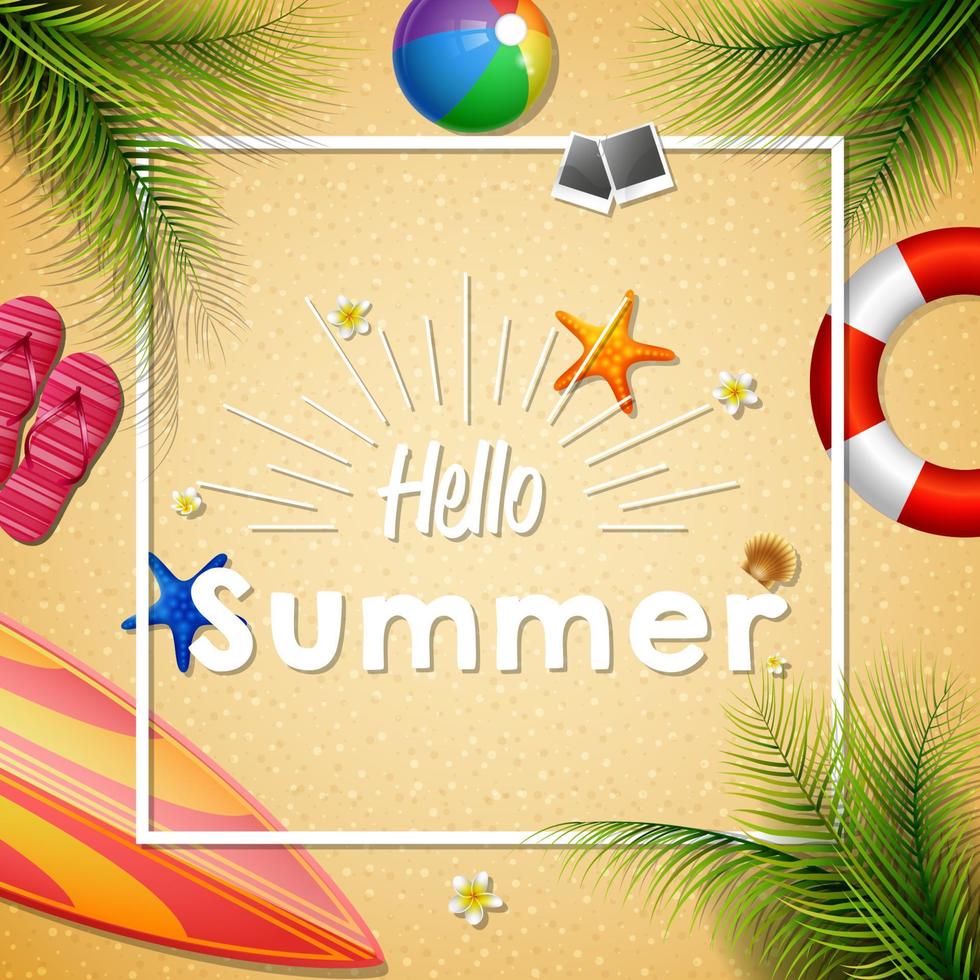 Summer beach background vector