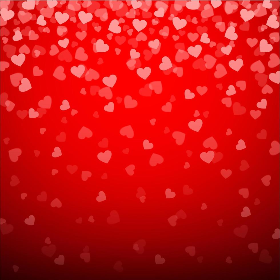 Valentine's day background with red hearts vector