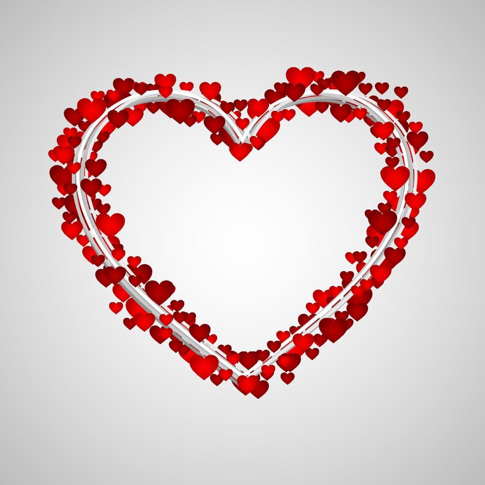 Valentine's day background with red hearts vector
