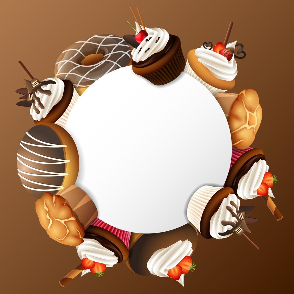 Sweet food Cupcake background vector
