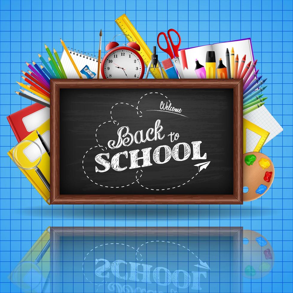 Back to school background vector