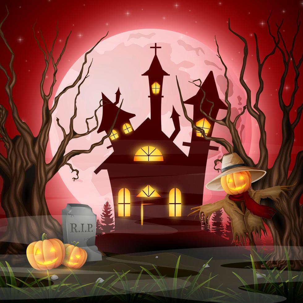 Cartoon halloween background vector