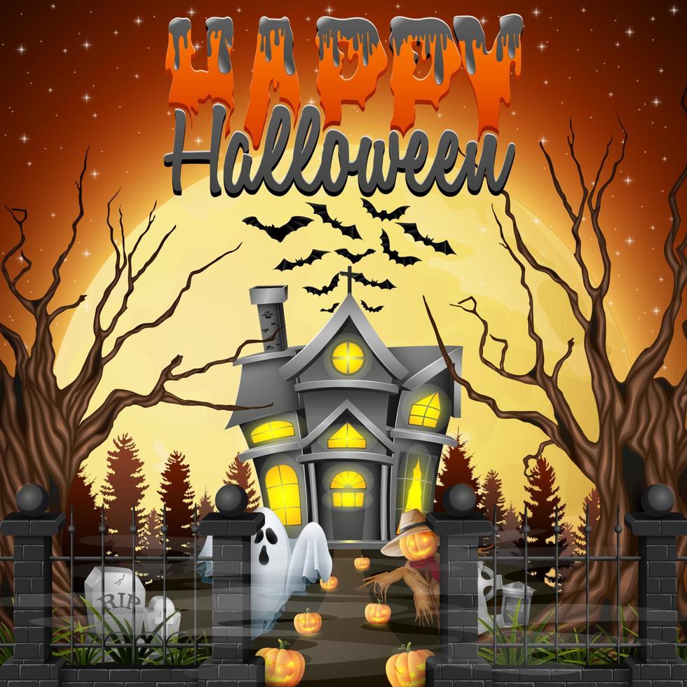 Cartoon halloween background vector