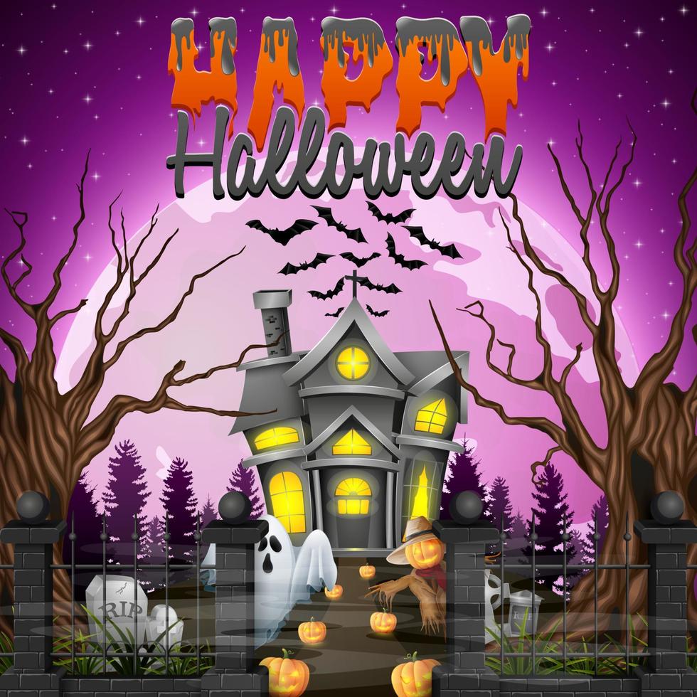 Cartoon halloween background vector