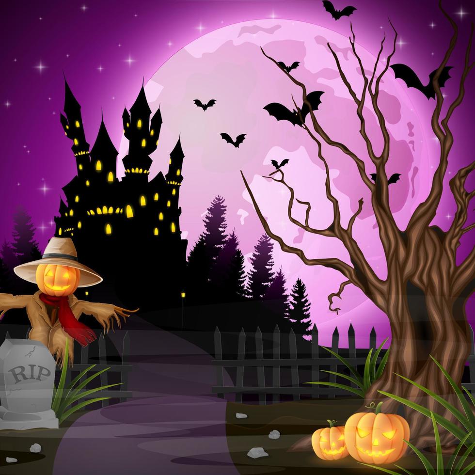 Cartoon halloween background vector