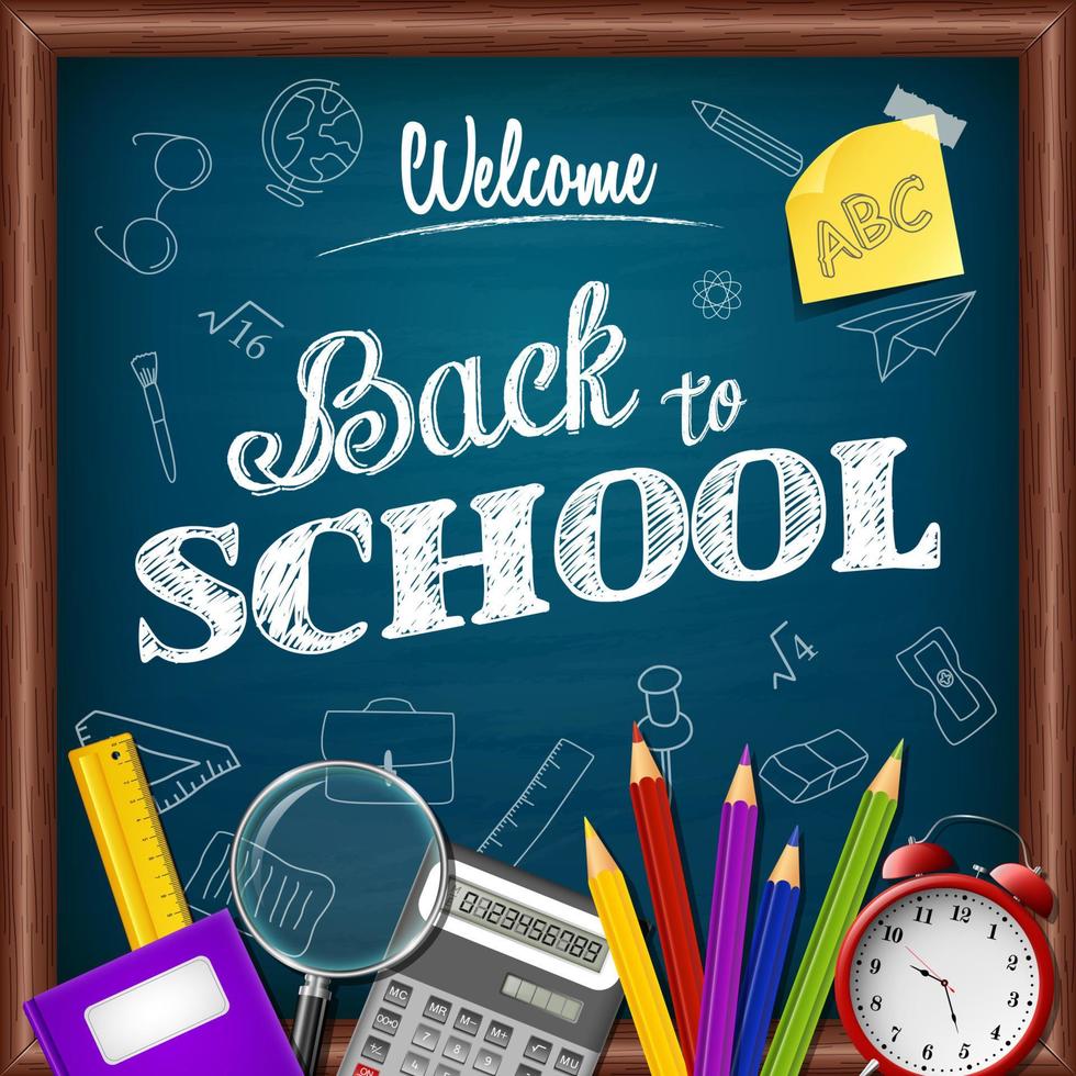 Back to school background vector